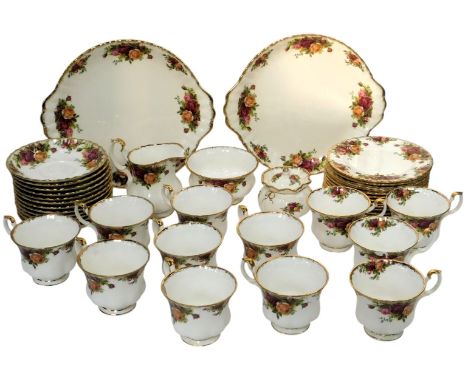 A Royal Albert Old Country Roses pattern part tea service.