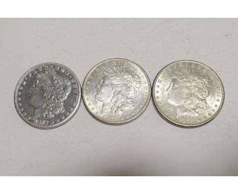 Three USA Morgan dollars, 1878, comprising Carson City (VF), and two San Francisco (EF), weight approx. 80g 