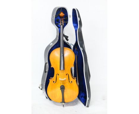 English cello by Kenneth Grimley, Southport, and James Randell Foster, Chorley, dated 1987, two piece 74cm back, the ribs wit