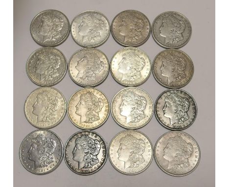 PRINTED CATALOGUE AMENDMENT: FIFTEEN USA Morgan dollars, 1921; AND ONE OF 1881, gross weight approx. 413g (16) 
