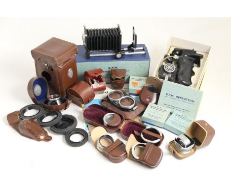 A number of Rollei accessories including the Rollei pistol grip (boxed), Rollei universal folding light meter, cased, lens co