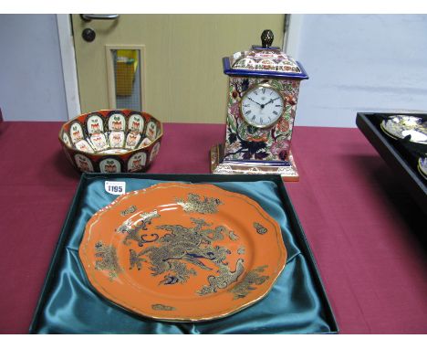 A Mason's Ironstone 'Imperial Clock', decorated in the Penang pattern, number 118 of a limited edition of 1996, 25.5cm high; 