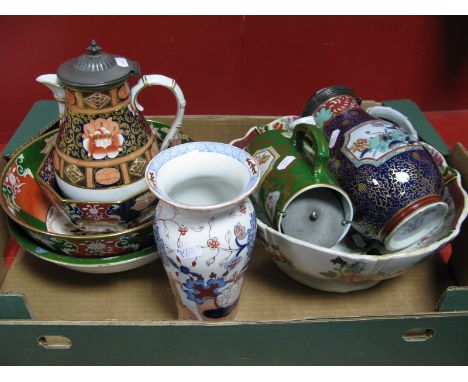 A Mason's Ironstone Bowl, of octagonal form, decorated with panels of Chinoiserie landscapes within elaborate borders and dar