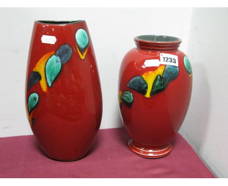 A Poole Pottery Odyssey Vase, of oval form, 25cm, another similar ovoid. (2)