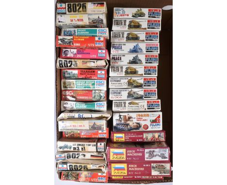 Model Kits - a collection of assorted plastic model kits by makers Esci / Ertl (Italian), Zvezda (Russian) and Fujimi (Japan)