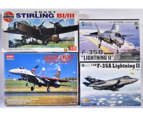 Model Kits - x4 assorted model kits of Military and Aviation interest comprising; Airfix 1/72 scale Short Stirling B1/111, Ac