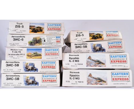 Model Kits - a collection of boxed 1:72 scale Eastern Express military model kits, to include No. 72216 Stormovik Ilyushin IL