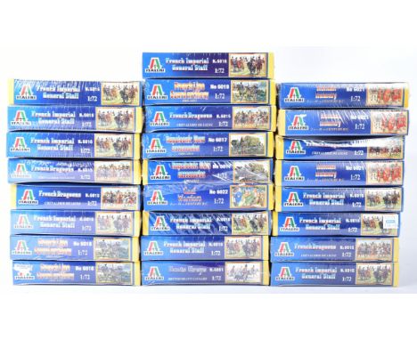 Model Kits - a collection of x25 Italeri 1/72 scale plastic model soldier figures to include; French Dragoons, Roman Infantry