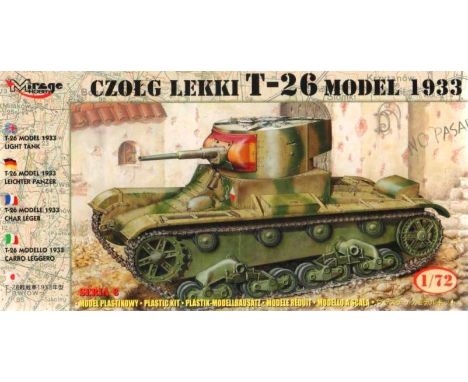 Model Kits - a collection of boxed Mirage Hobby 1:72 scale military model kits, to include No. 72609 Czolg Lekki T-26 Model 1