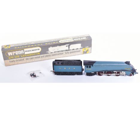 Model Railway - a vintage Wrenn made OO / HO gauge model railway trainset locomotive engine No. W2210 Mallard Blue 4-6-2. Mod