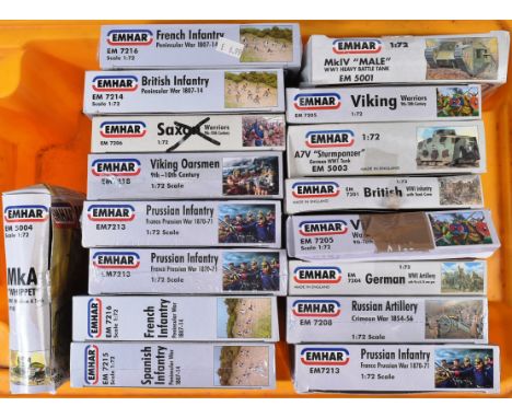 Model Kits - a collection of boxed Emhar military 1:72 scale model sets, to include EM 7216 French Infantry, EM 7205 Viking, 