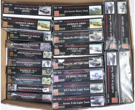 Model Kits - a collection of x22 Pegasus Hobbies 1/72 scale plastic model kits of Military interest to include; German Army T