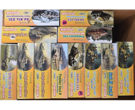 Model Kits - a collection of boxed 1:72 scale Dragon armoured vehicle model kits, to include 7283 StuG.III Aust.G Early Produ