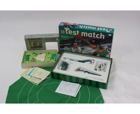 A Subbuteo vintage table cricket game together with a Test Match cricket game by Mattel. 