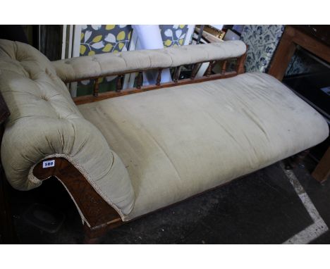 A Victorian button back chaise longue 175cm length