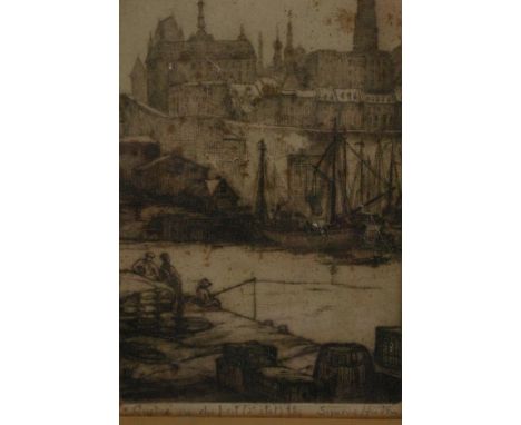 Simone Hudon-Beaulac (Canadian, 1905-1984)'Vieilles maisons a Suivre'Etching, numbered 94/100Signed in pencil lower right17 x