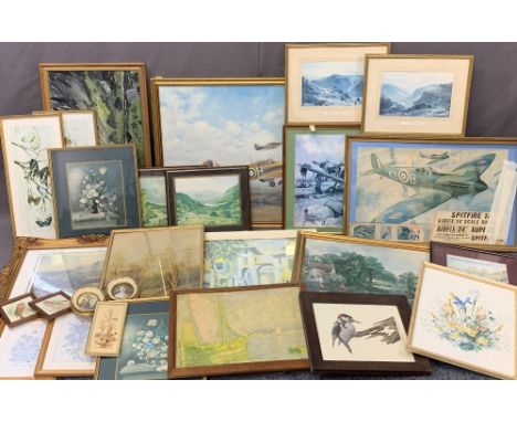 COULSON print - WWII Aircraft and a large assortment of other paintings and prints
