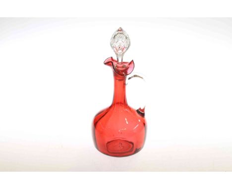 Victorian ruby glass decanter and stopper
