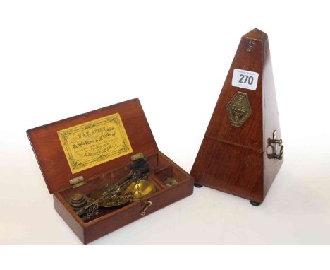 Paquet metronome and W & T Avery scales with troy weights (2)