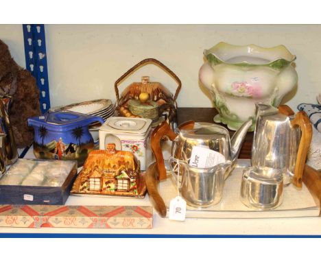 Piquot five piece tea service, teapots, jardiniere, fruit set, cottage ware, etc