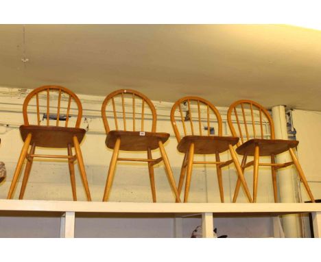 Set of four vintage Ercol dining chairs