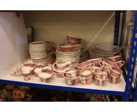 Masons Pink Vista dinner and tea service, Wedgwood and other plates