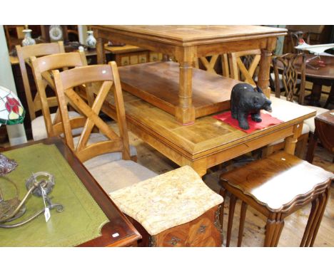 Barker & Stonehouse Flagstone rectangular extending dining table and six chairs