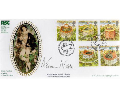 Adrian noble signed FDC. Royal Shakespeare Company Emma Fielding as Viola in Twelfth Night. Double postmarked 8th August Benh