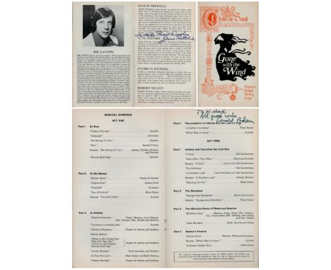 Multi signed June Ritchie, Ronald Adam Dedicated. 'Gone with the Wind' Royal Drury Lane Theatre Programme. Good condition. Al
