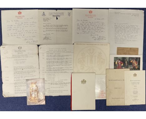 Royal Academy of Arts Collection of Items relating to the Royal Academy of Arts includes Dinner Menu, Gala Concert Typed Time