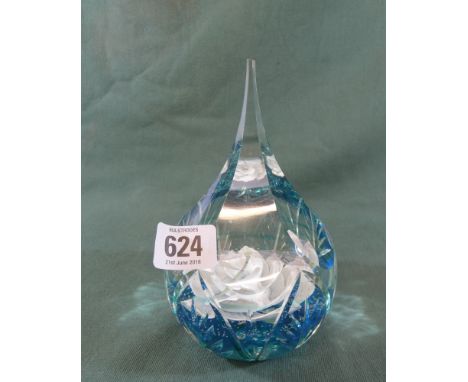 A limited edition Caithness paperweight entitled 'Still Waters' numbered on the base 42/50 and depicting  a dragonfly hoverin