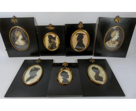 A collection of seven 19th century and later portrait silhouettes 