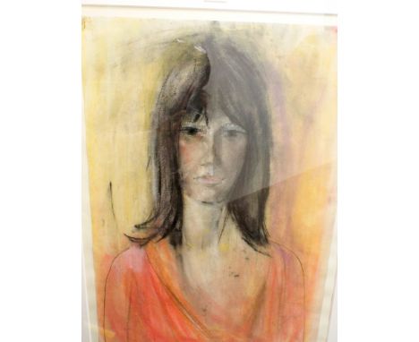 Frank Dobson chalk and pastel portrait of a lady signed and dated 1949, image size approx 50x40cms framed and glazed 