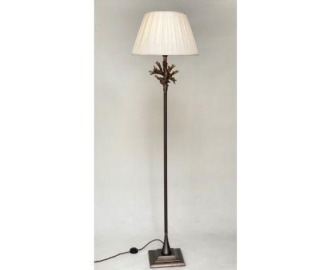 HEATHFIELD &amp; CO CORAL STANDARD LAMP, with plated shade, 180cm H. 