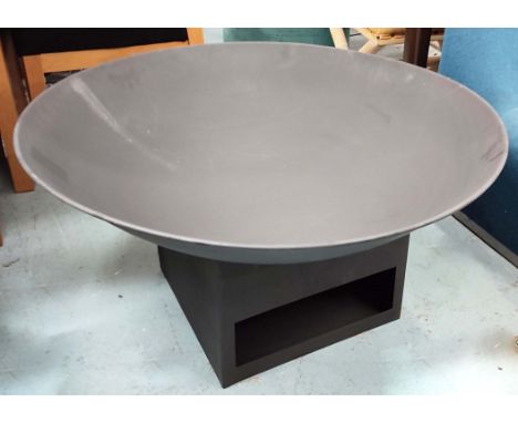 FIRE PIT, 1960's Danish style, black painted metal, 88cm diam x 45cm H. 