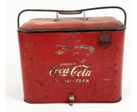 COCA COLA PORTABLE BOTTLE COOLER, 1960's, 48cm x 25cm x 42cm H. 