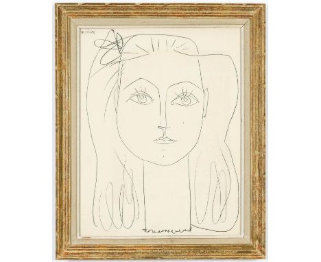 PABLO PICASSO, Francoise, rare lithograph, signed in the plate, suite: Cincinnati, printed by Young and Klein, French Montpar