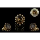 Ladies 9ct Gold Single Stone Smoky Topaz