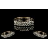 9ct White Gold Attractive Diamond Set Ri