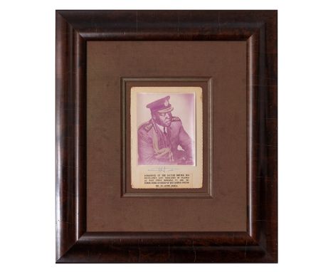 Idi Amin Dada Oumee (1925-2003), military officer and former President of Uganda from 1971-79, a rare signed photograph of Am