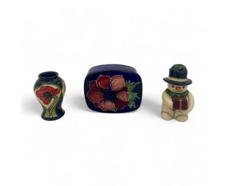 A miniature Moorcroft ‘Ode to a Poppy’ pattern vase designed by Rachel Bishop in 2008, impressed and painted marks to base, w