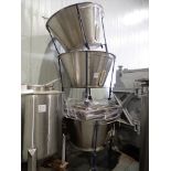 (3) s/s Hoppers w/ casters, 48 in. dia.