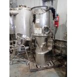 Fluid Bed Coater, I.D. 6609-1 c/w control panel (2) s/s hoppers w/ s/s cart