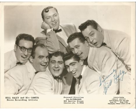 Bill Haley signed 10x8 black and white photo item comes from the presenter Monty Listers collection lot also includes black a