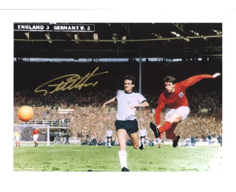 Geoff Hurst Signed England 1966 World Cup 12x16 Art Print. Good Condition. All autographed items are genuine hand signed and 