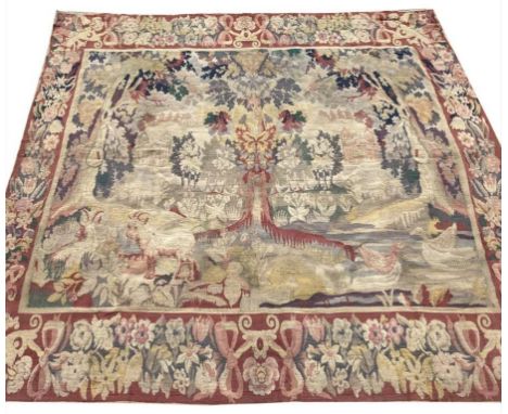 ANTIQUE FLEMISH TAPESTRY, 220cm x 200cm. 