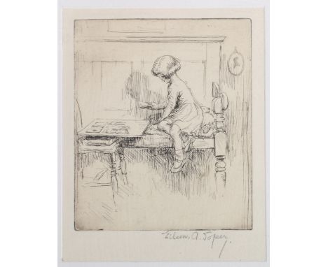 EILEEN ALICE SOPER (1905-1990) Patience Signed in pencil, etching, 12cm x 10cm   CONDITION REPORT:  Paper slightly yellow.  B