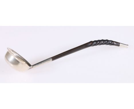 Scottish Provincial silver toddy ladle, maker Richard Keay of Perth with whale bone handle, circa 1825, 17cm long