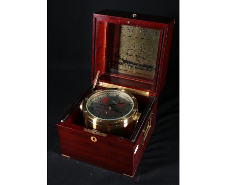 Sewills Sealord ships chronometer, the silvered Roman dial with temperature, seconds, alarm, humidity, tide and barograph ind