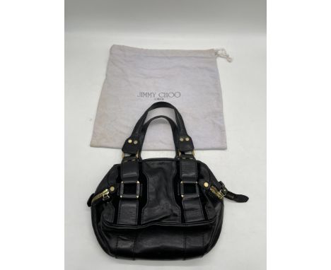 Jimmy Choo Double Zip Malena Black Leather Satchel Handbag. 
No further descriptions, photographs, or condition reports are a